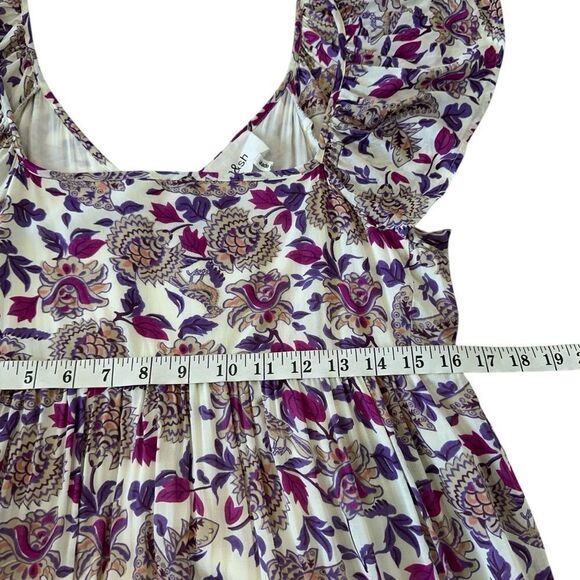 Ba&sh YSEE Purple Floral Print Woven Lightweight Summer Midi Dress, 1/4 - Picture 6 of 15